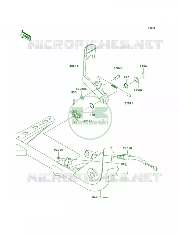 Brake Pedal Kawasaki QUAD 360 2009 Prairie 360  KVF360B9F