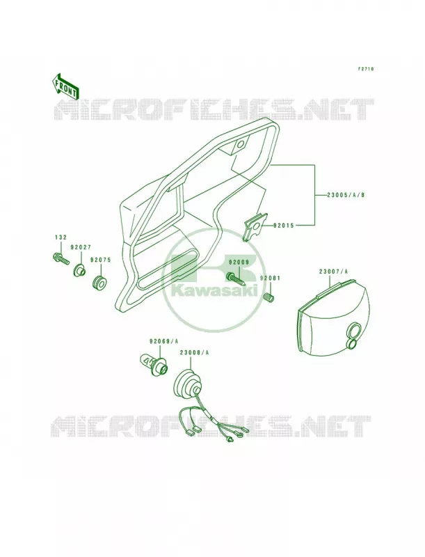 Head Lamp Kawasaki MOTOS 200 1990 KDX200  KDX200-E2