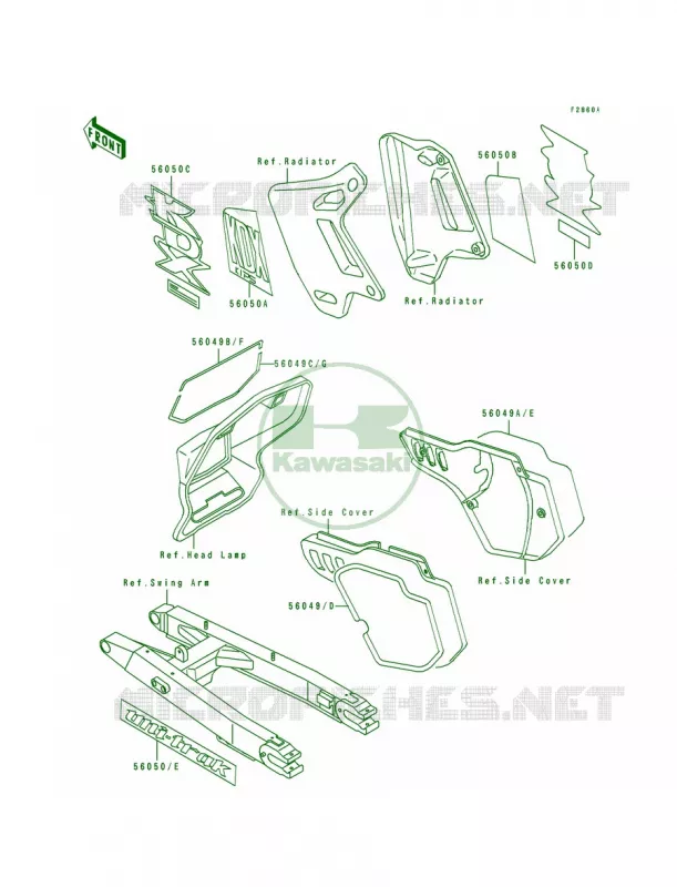 LabelWhite Kawasaki MOTOS 200 1990 KDX200  KDX200-E2