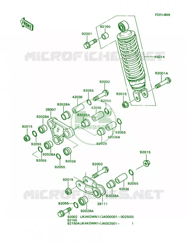 SuspensionShock Absorber Kawasaki MOTOS 80 1989 KD80  KD80-N2