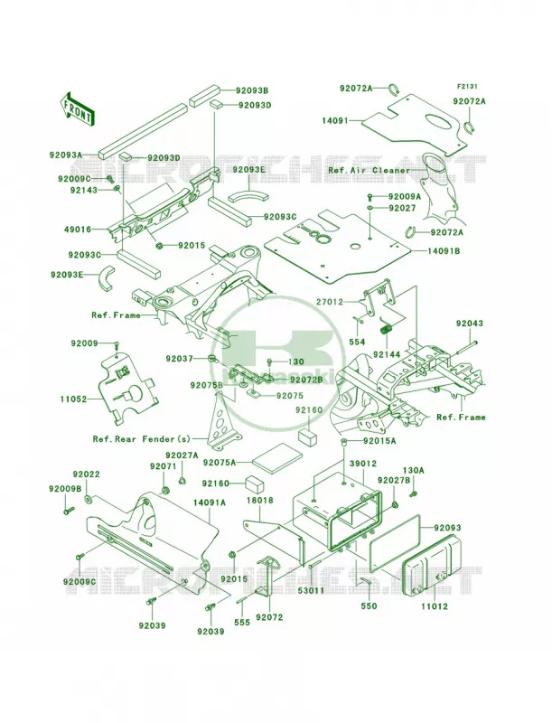 Frame Fittings Kawasaki QUAD 360 2008 Prairie 360  KVF360B8F