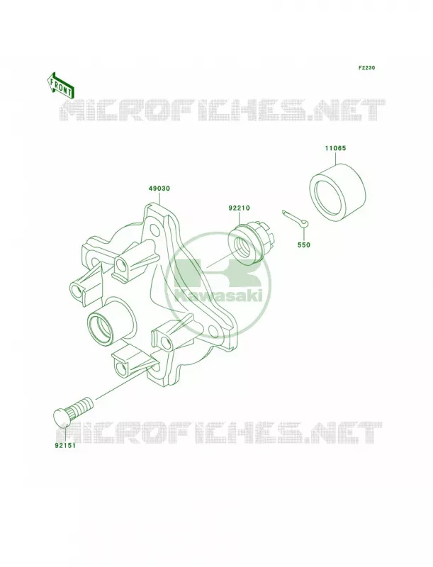 Front Hub Kawasaki QUAD 360 2008 Prairie 360 4X4 Hardwoods Green HD  KVF360C8F