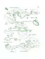 Labels pour Kawasaki Brute Force 650 4x4 Hardwoods Green HD