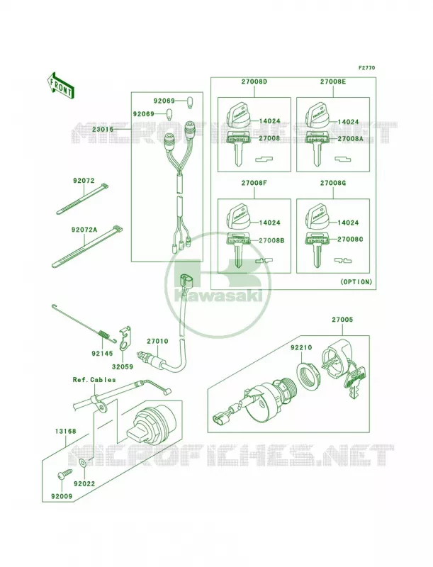 Ignition Switch Kawasaki QUAD 250 2007 Bayou 250  KLF250A7F