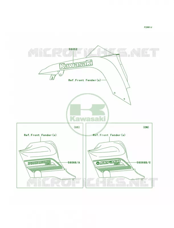 DecalsRedGreenA9F Kawasaki QUAD 360 2007 Prairie 360 4X4  KVF360A7F
