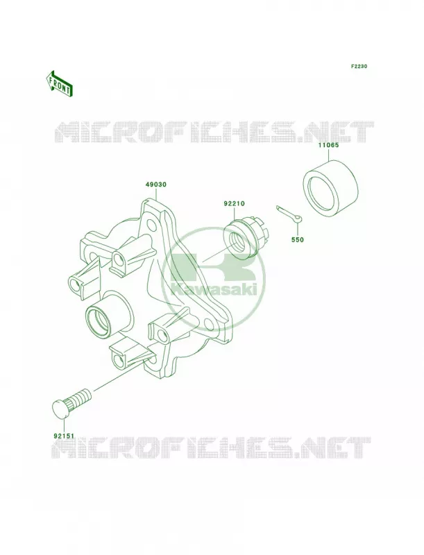 Front Hub Kawasaki QUAD 360 2007 Prairie 360 4X4  KVF360A7F