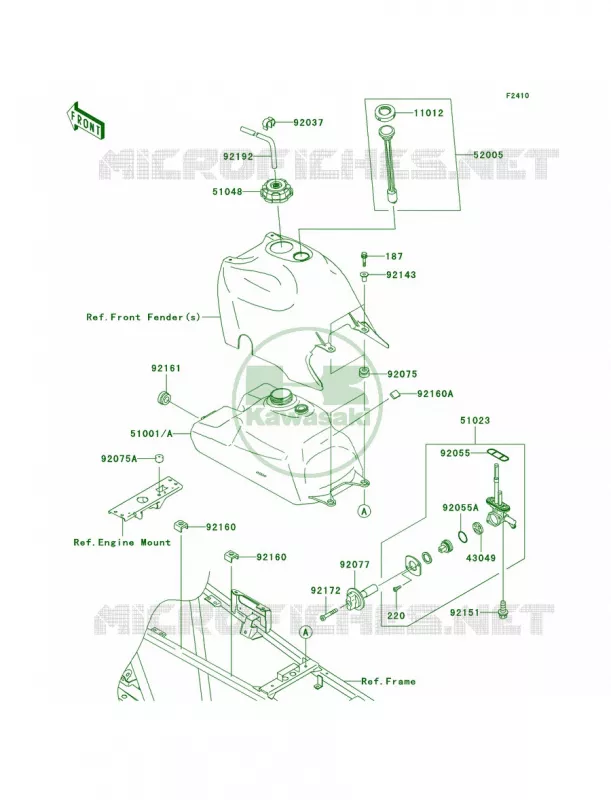 Fuel Tank Kawasaki QUAD 360 2007 Prairie 360 4X4  KVF360A7F