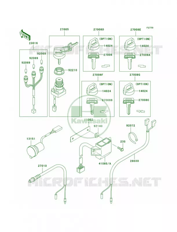 Ignition Switch Kawasaki QUAD 360 2007 Prairie 360 4X4 Hardwoods Green HD  KVF360C7F
