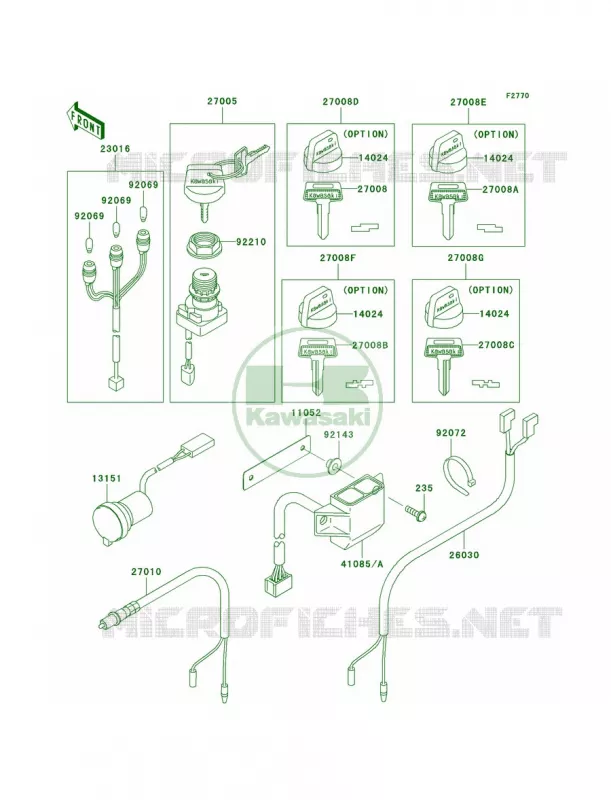 Ignition Switch Kawasaki QUAD 360 2006 Prairie 360 4X4  KVF360A6F