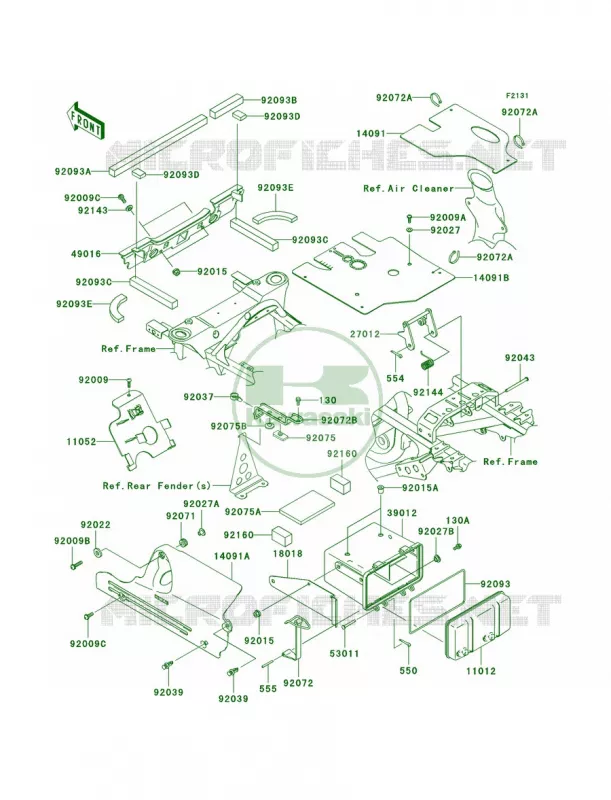 Frame Fittings Kawasaki QUAD 360 2006 Prairie 360  KVF360B6F