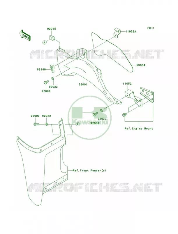 Side Covers Kawasaki QUAD 360 2006 Prairie 360  KVF360B6F