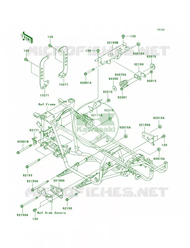 Engine Mount Kawasaki QUAD 360 2006 Prairie 360 4X4 Hardwoods Green HD  KVF360C6F