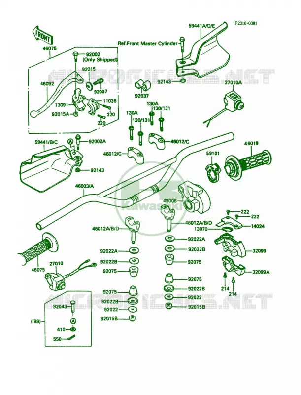 Handlebar Kawasaki MOTOS 200 1988 KDX200  KDX200-C3