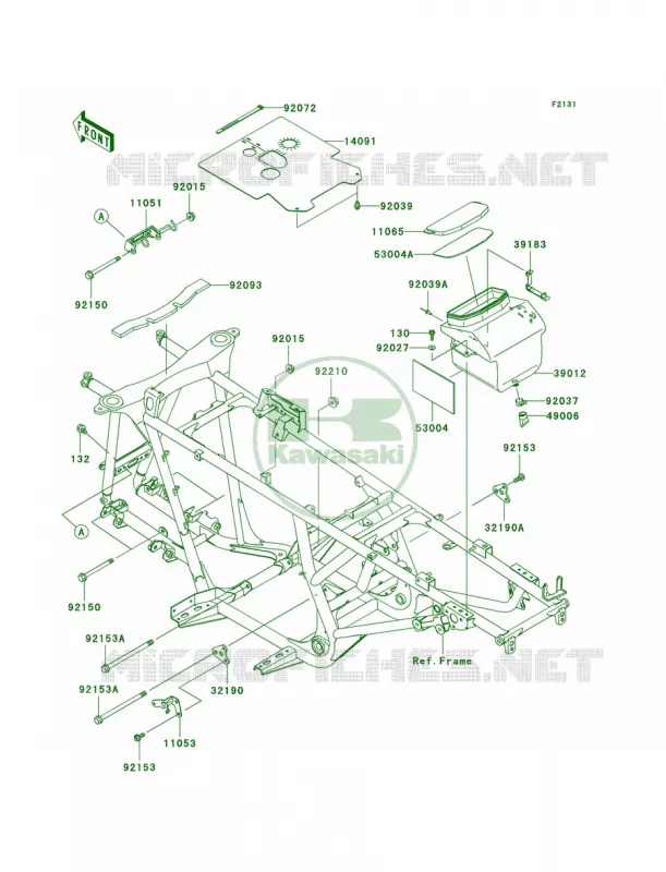 Frame Fittings Kawasaki QUAD 700 2006 Prairie 700 4x4 Team Green Special Edition  KVF700D6F