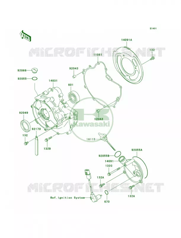 Engine Covers Kawasaki QUAD 360 2005 Prairie 360 4X4  KVF360-A3