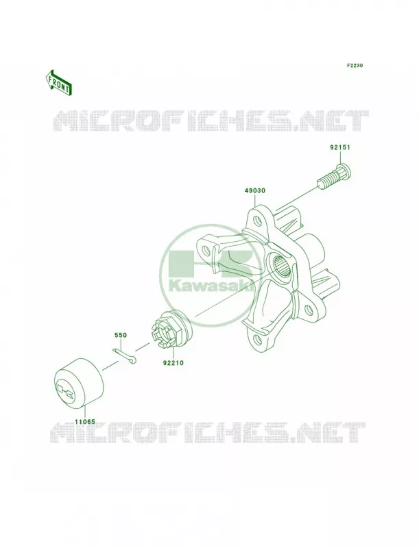 Front Hub Kawasaki QUAD 700 2005 Prairie 700 4x4  KVF700-A2