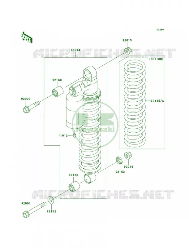Shock Absorbers Kawasaki QUAD 700 2005 Prairie 700 4x4  KVF700-A2