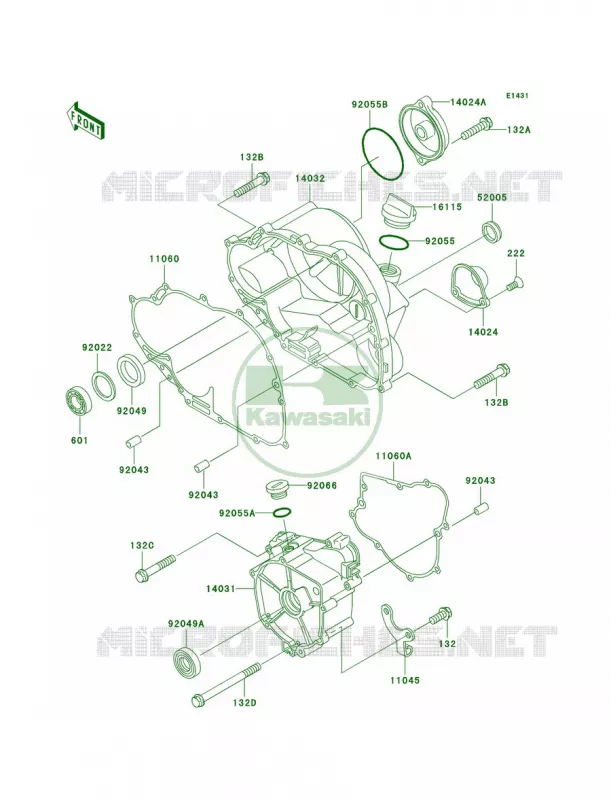 Engine Covers Kawasaki QUAD 250 2004 Bayou 250  KLF250-A2