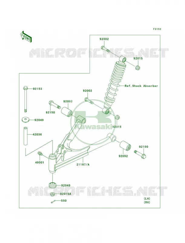 Front Suspension Kawasaki QUAD 250 2004 Bayou 250  KLF250-A2