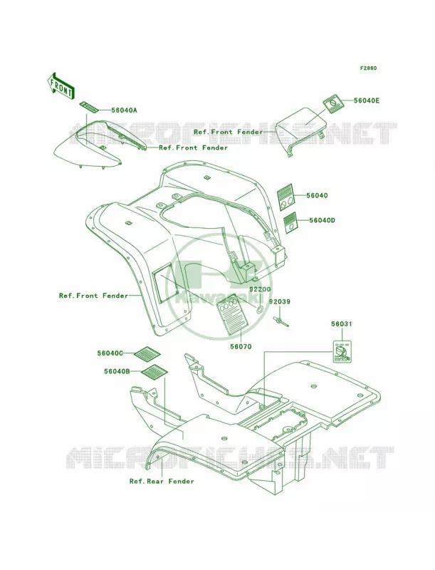 Labels Kawasaki QUAD 300 2004 Bayou 300  KLF300-B17