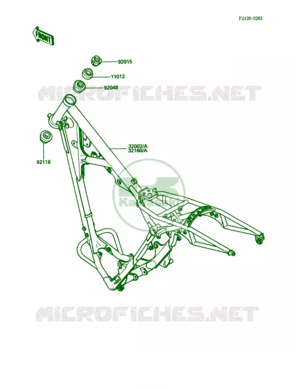 Frame Kawasaki MOTOS 200 1987 KDX200  KDX200-C2