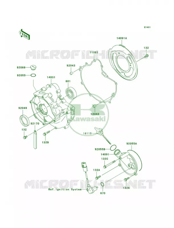 Engine Covers Kawasaki QUAD 360 2004 Prairie 360 4X4  KVF360-A2