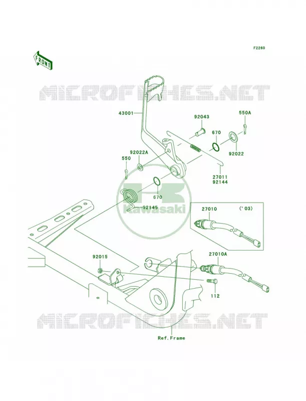Brake Pedal Kawasaki QUAD 360 2004 Prairie 360  KVF360-B2