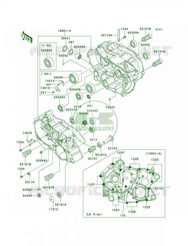 Crankcase Kawasaki QUAD 360 2004 Prairie 360  KVF360-B2