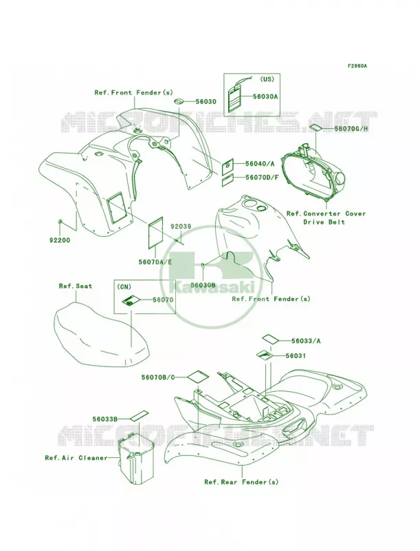 LabelsB3 Kawasaki QUAD 360 2004 Prairie 360  KVF360-B2