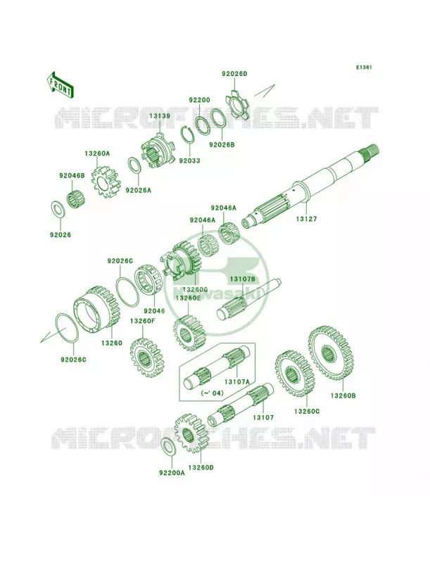 Transmission Kawasaki QUAD 360 2004 Prairie 360  KVF360-B2