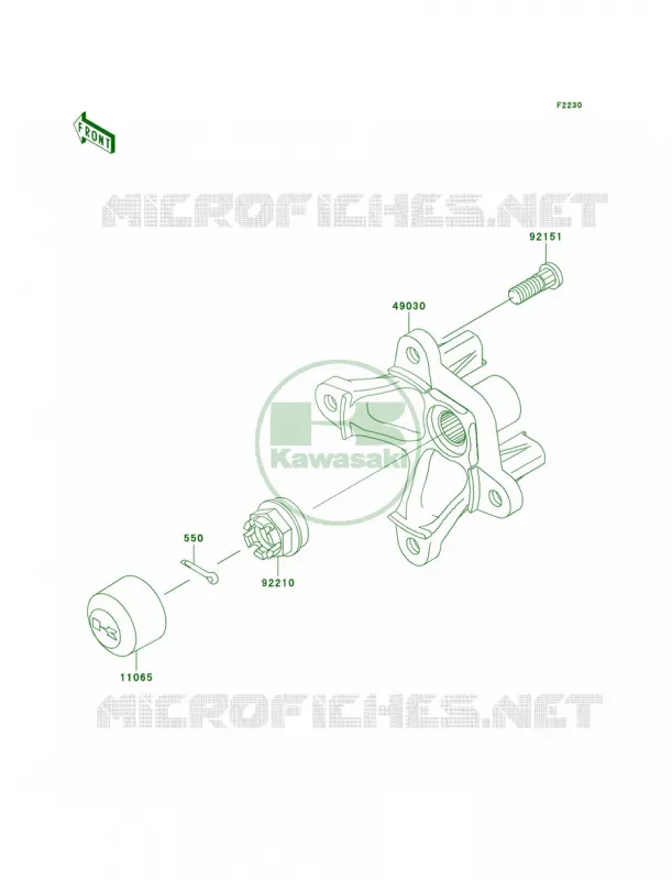 Front Hub Kawasaki QUAD 700 2004 Prairie 700 4x4  KVF700-A1