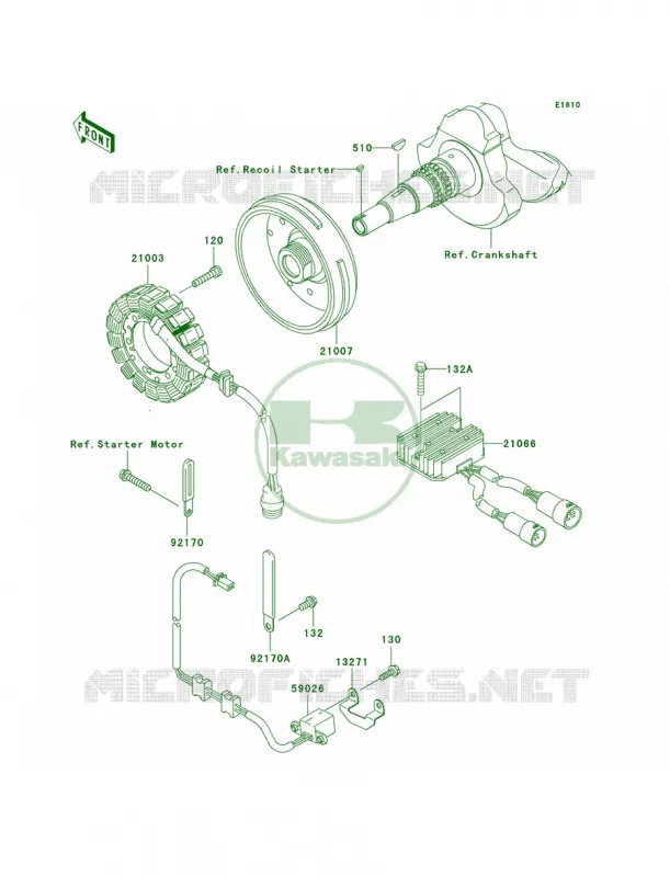 Generator Kawasaki QUAD 700 2004 Prairie 700 4x4 Hardwoods Green HD  KVF700-B1