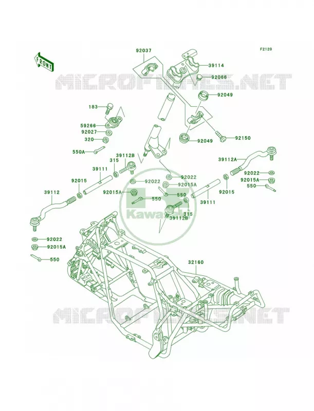 Frame Kawasaki QUAD 300 2003 Bayou 300  KLF300-B16
