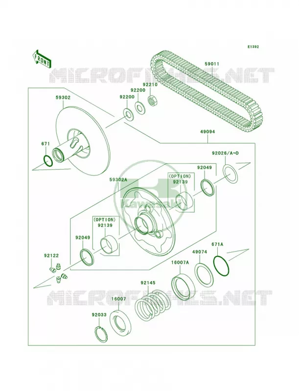 Driven ConverterA1 Kawasaki QUAD 360 2003 Prairie 360 4X4  KVF360-A1