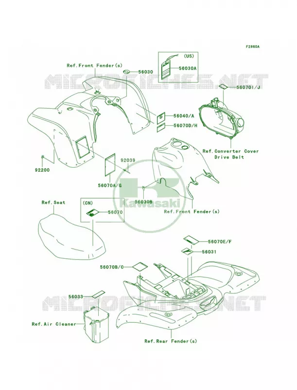 LabelsA3 Kawasaki QUAD 360 2003 Prairie 360 4X4  KVF360-A1