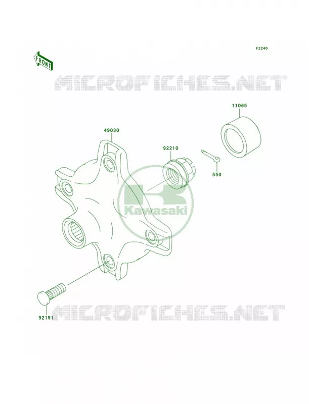 Rear Hub Kawasaki QUAD 360 2003 Prairie 360 4X4  KVF360-A1