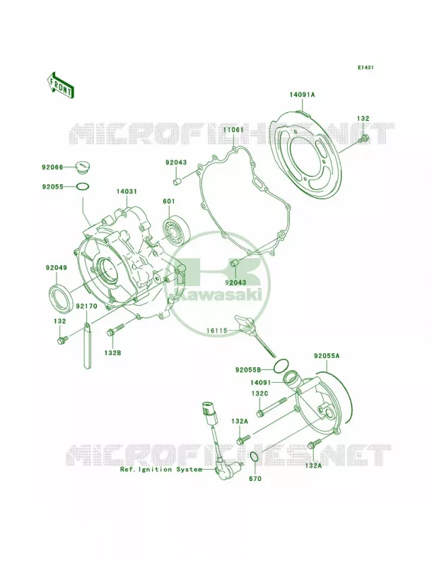 Engine Covers Kawasaki QUAD 360 2003 Prairie 360  KVF360-B1