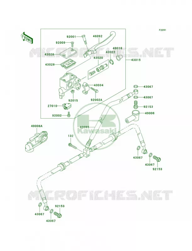 Front Master Cylinder Kawasaki QUAD 360 2003 Prairie 360  KVF360-B1