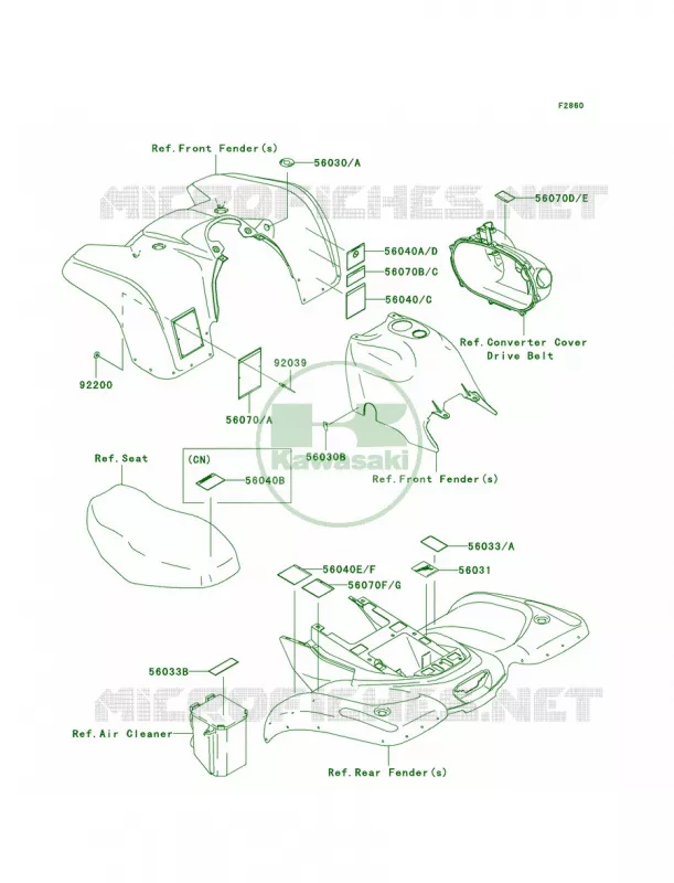 LabelsB1B2 Kawasaki QUAD 360 2003 Prairie 360  KVF360-B1