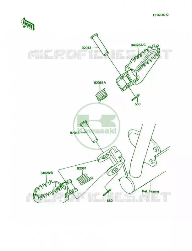 Footrests Kawasaki MOTOS 80 1987 KDX80  KDX80-C4