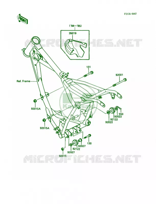 Frame Fittings Kawasaki MOTOS 80 1987 KDX80  KDX80-C4