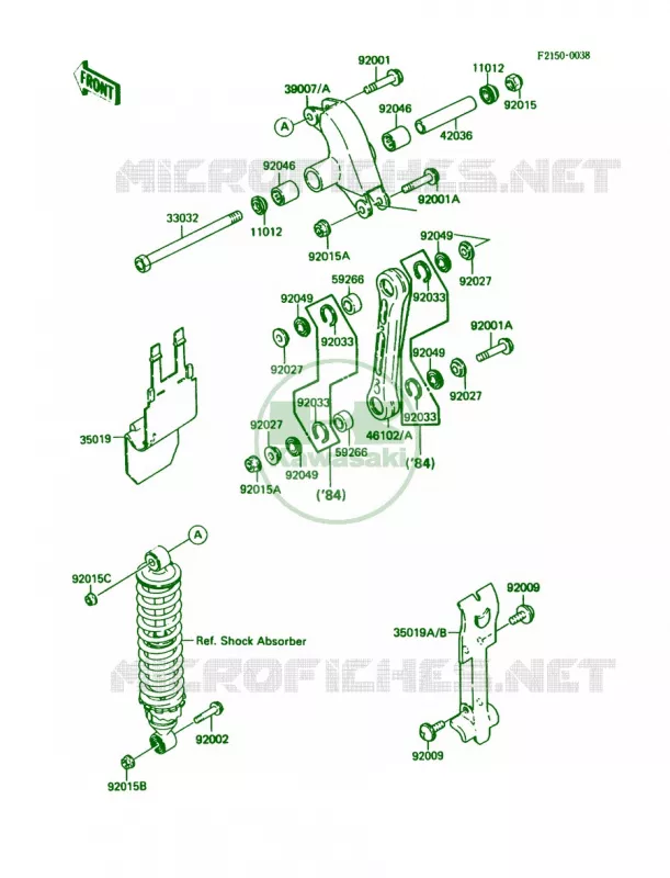 Rear Suspension Kawasaki MOTOS 80 1987 KDX80  KDX80-C4