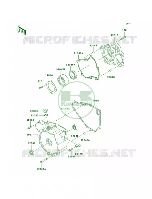 Engine Covers Kawasaki QUAD 300 2002 Prairie 300  KVF300-B4