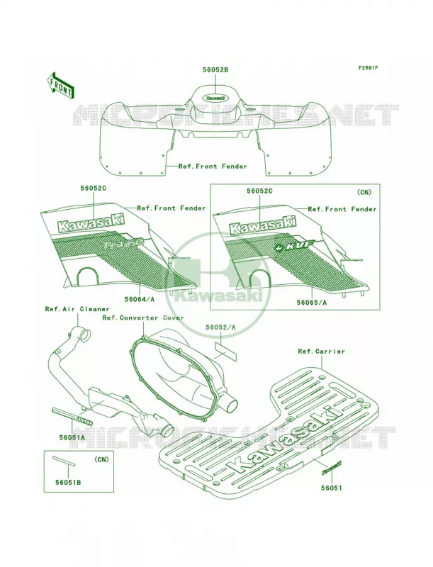 DecalsGreenC4 Kawasaki QUAD 400 2002 Prairie 400 4X4  KVF400-C4