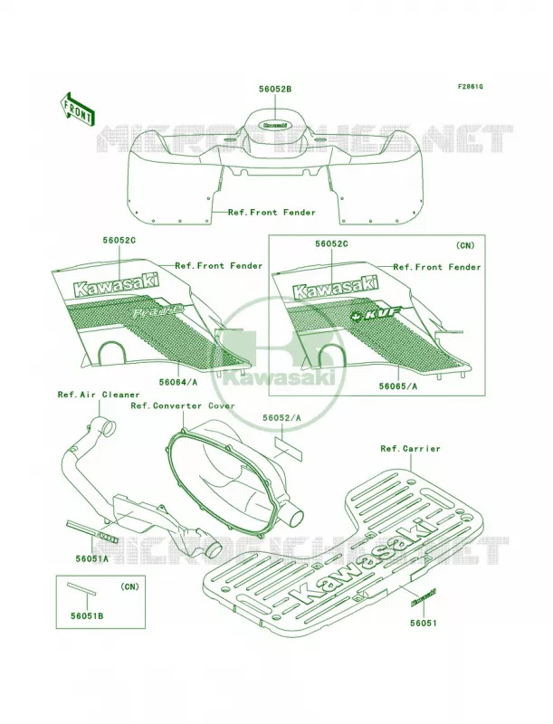 DecalsRedC4 Kawasaki QUAD 400 2002 Prairie 400 4X4  KVF400-C4