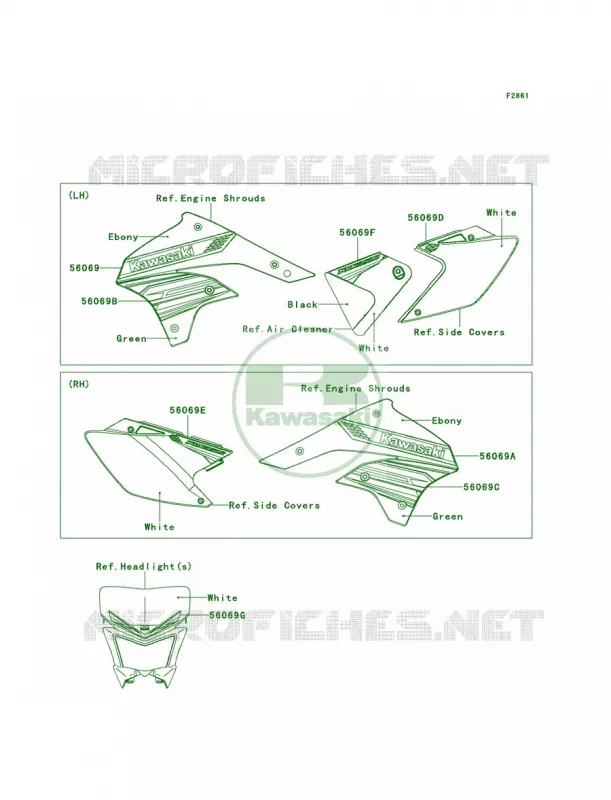 Decals Kawasaki MOTOS 450 2013 KLX450R  KLX450ADF