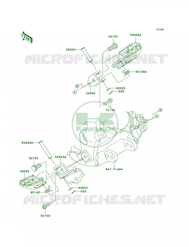 Footrests Kawasaki MOTOS 450 2013 KLX450R  KLX450ADF