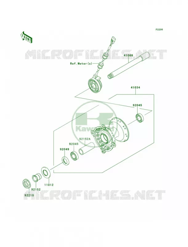 Front Hub Kawasaki MOTOS 450 2013 KLX450R  KLX450ADF