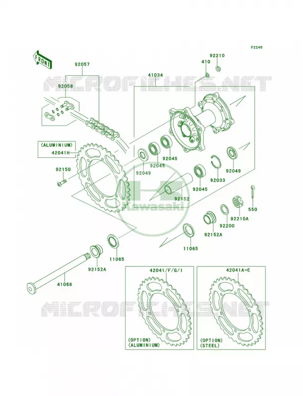 Rear Hub Kawasaki MOTOS 450 2013 KLX450R  KLX450ADF