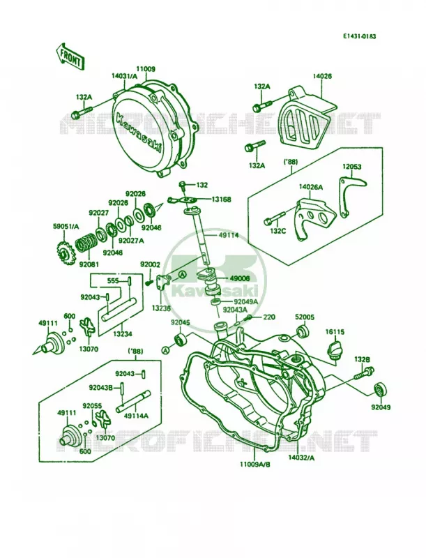 Engine Covers Kawasaki MOTOS 200 1986 KDX200  KDX200-C1